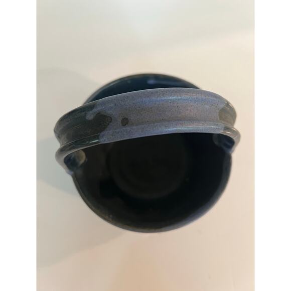 Rare Vintage Richard Sanderson Toad Hill Pottery NH Blue Bowl w Handle JL - Picture 5 of 10